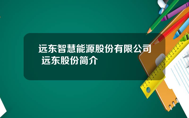 远东智慧能源股份有限公司 远东股份简介